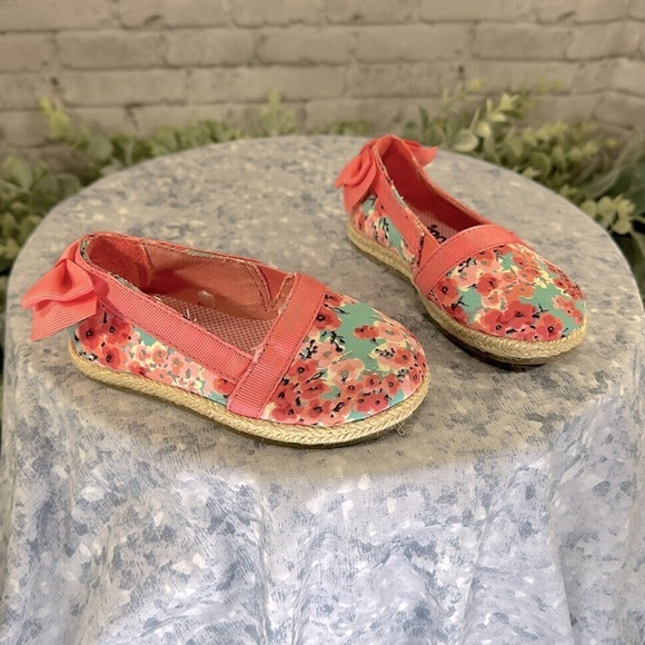 Circo Pink & Blue Floral Espadrille A-Line Bow Flats - Toddler Girls 5 💖NWOT💖 - Picture 8 of 8